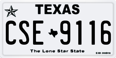 TX license plate CSE9116