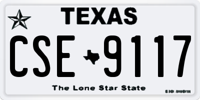 TX license plate CSE9117