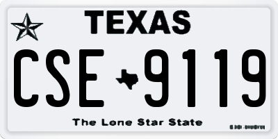 TX license plate CSE9119