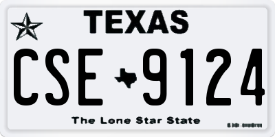 TX license plate CSE9124