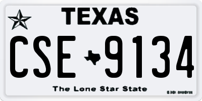 TX license plate CSE9134