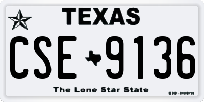 TX license plate CSE9136