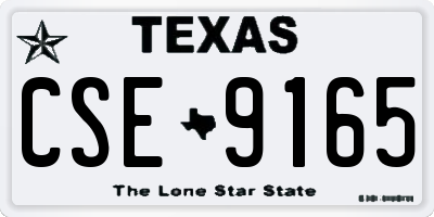 TX license plate CSE9165