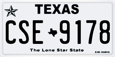 TX license plate CSE9178