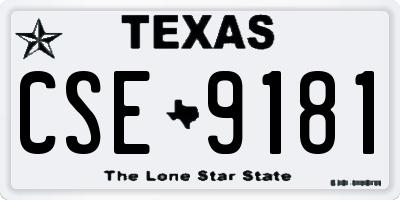 TX license plate CSE9181