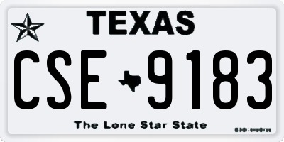 TX license plate CSE9183
