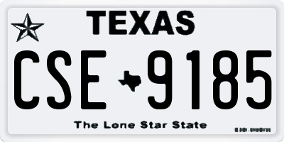 TX license plate CSE9185
