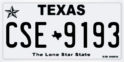 TX license plate CSE9193