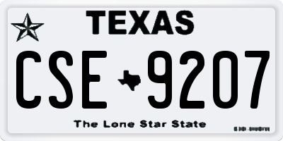TX license plate CSE9207