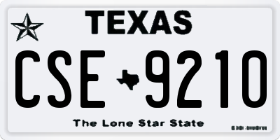 TX license plate CSE9210