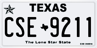 TX license plate CSE9211