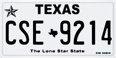 TX license plate CSE9214