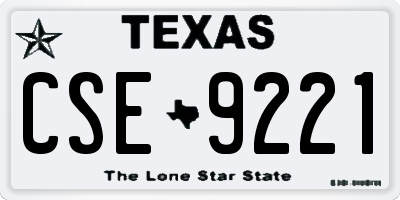 TX license plate CSE9221