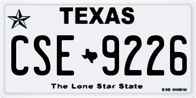 TX license plate CSE9226