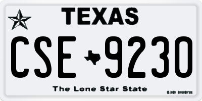 TX license plate CSE9230