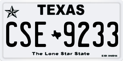 TX license plate CSE9233