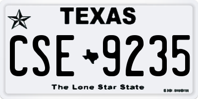 TX license plate CSE9235