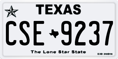 TX license plate CSE9237