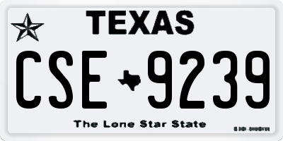 TX license plate CSE9239