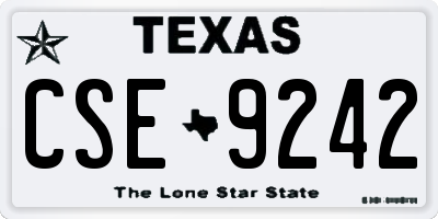 TX license plate CSE9242