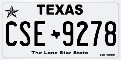 TX license plate CSE9278