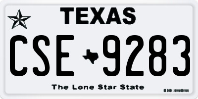 TX license plate CSE9283