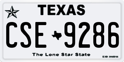 TX license plate CSE9286