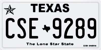 TX license plate CSE9289