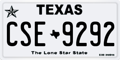 TX license plate CSE9292