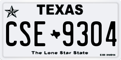 TX license plate CSE9304