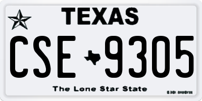 TX license plate CSE9305