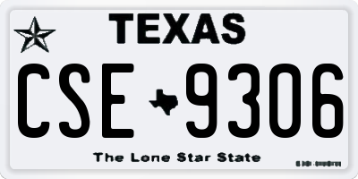TX license plate CSE9306
