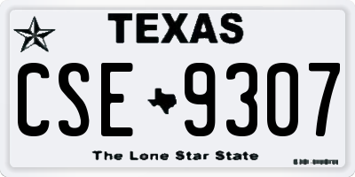 TX license plate CSE9307