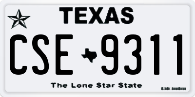 TX license plate CSE9311