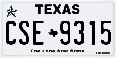 TX license plate CSE9315