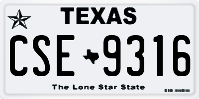 TX license plate CSE9316