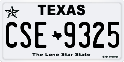 TX license plate CSE9325