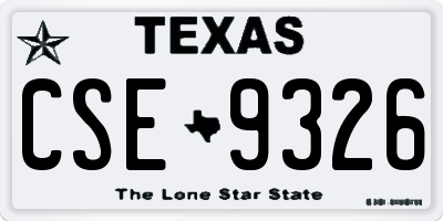 TX license plate CSE9326