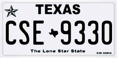 TX license plate CSE9330