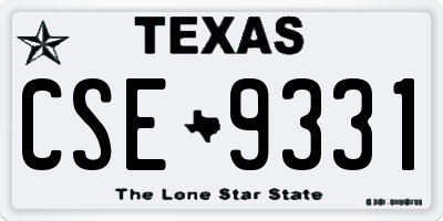 TX license plate CSE9331
