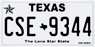 TX license plate CSE9344