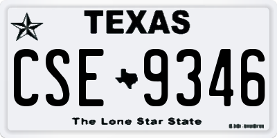 TX license plate CSE9346