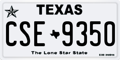 TX license plate CSE9350