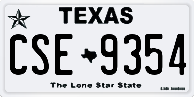 TX license plate CSE9354