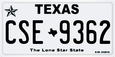 TX license plate CSE9362