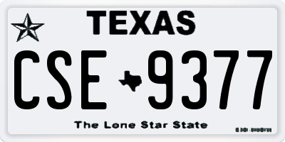 TX license plate CSE9377