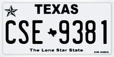 TX license plate CSE9381