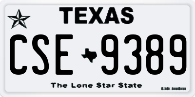 TX license plate CSE9389