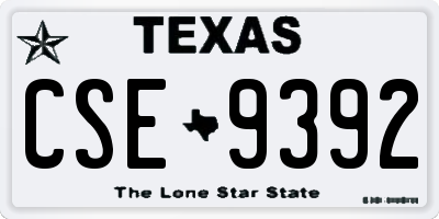 TX license plate CSE9392