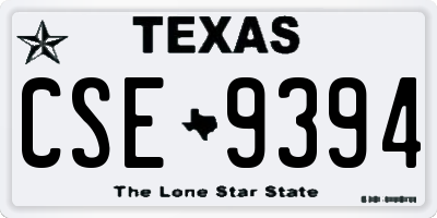 TX license plate CSE9394